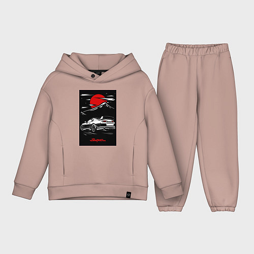 Детский костюм оверсайз Toyota Supra jdm гоночный / Пыльно-розовый – фото 1