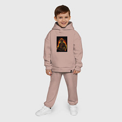 Детский костюм оверсайз Пожарный огнеборец, цвет: пыльно-розовый — фото 2