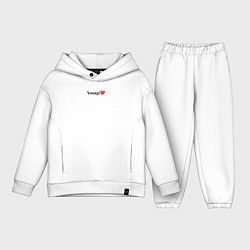 Детский костюм оверсайз BTS Yoongi, цвет: белый