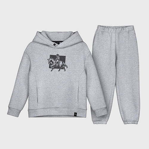 Детский костюм оверсайз Ковбойша на лошади / Меланж – фото 1