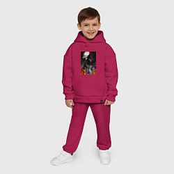 Детский костюм оверсайз Дандадан: Кэн Такакура, цвет: маджента — фото 2