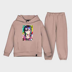 Детский костюм оверсайз Дандадан: Момо Аясэ, цвет: пыльно-розовый