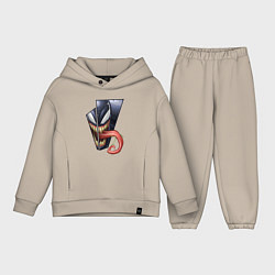 Детский костюм оверсайз Venom with tongue sticking out, цвет: миндальный