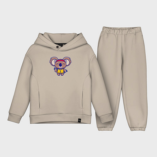 Детский костюм оверсайз Спортивная коала / Миндальный – фото 1