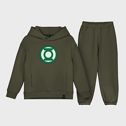 Детский костюм оверсайз Green lantern logo, цвет: хаки