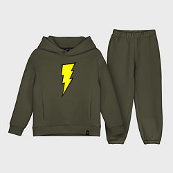 Детский костюм оверсайз Shazam and Black Adam logo, цвет: хаки