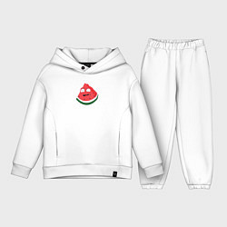 Детский костюм оверсайз Арбуз озадаченно улыбается - мем, цвет: белый