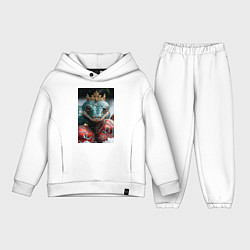 Детский костюм оверсайз Новогодняя змея королева, цвет: белый