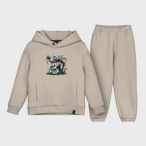 Детский костюм оверсайз Morty and Rick-Venom - ai art fantasy / Миндальный – фото 1