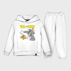 Детский костюм оверсайз Том и Джерри - кот и мышь, цвет: белый