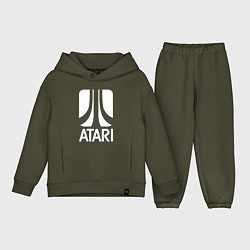 Детский костюм оверсайз Atari logo white, цвет: хаки