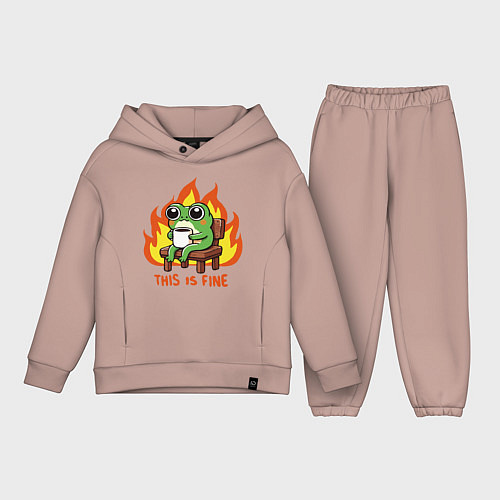 Детский костюм оверсайз Frog - this is fine / Пыльно-розовый – фото 1