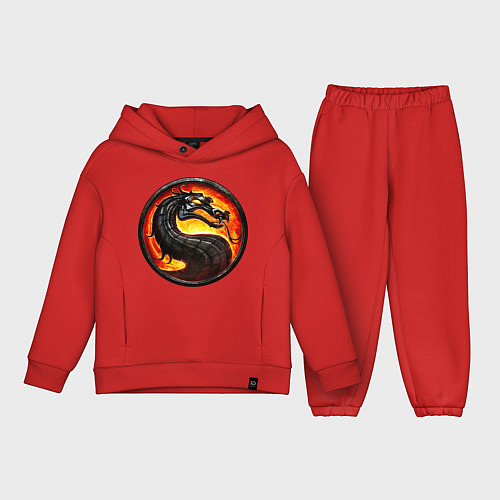 Детский костюм оверсайз Mortal kombat dragon logo / Красный – фото 1