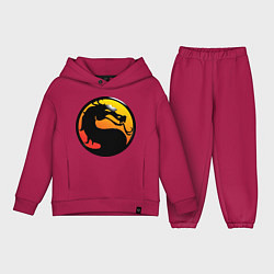 Детский костюм оверсайз Mortal kombat logo, цвет: маджента