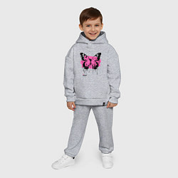 Детский костюм оверсайз Grunge butterfly, цвет: меланж — фото 2