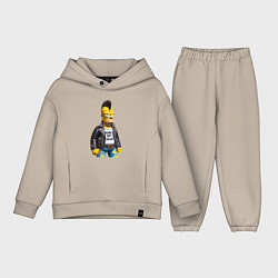 Детский костюм оверсайз The harsh Homer Simpson - punks not dead, цвет: миндальный