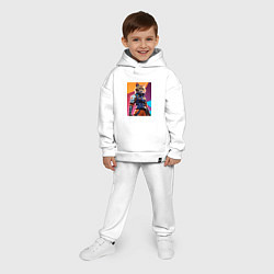 Детский костюм оверсайз Ультразверьки кошка, цвет: белый — фото 2