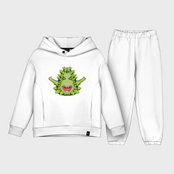 Детский костюм оверсайз Cartoon monster with spikes green