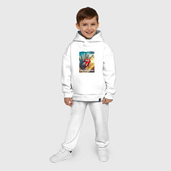 Детский костюм оверсайз Rolling Stones - logo-guitar, цвет: белый — фото 2