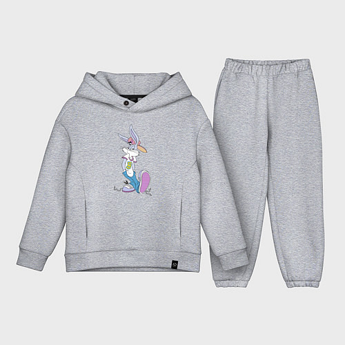 Детский костюм оверсайз Bugs Bunny in the sneakers / Меланж – фото 1