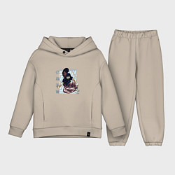 Детский костюм оверсайз Магическая битва Тоджи, цвет: миндальный