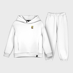 Детский костюм оверсайз Две горящие свечи на подсвечнике в темноте, цвет: белый