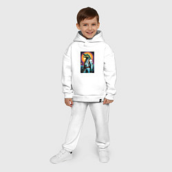 Детский костюм оверсайз Крокодил бравый космонавт - нейроарт, цвет: белый — фото 2