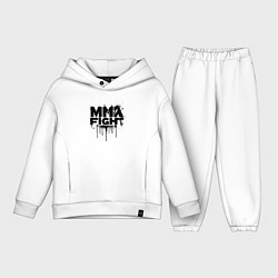 Детский костюм оверсайз MMA боец черной краской, цвет: белый