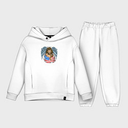 Детский костюм оверсайз USA lion angel, цвет: белый