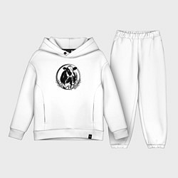 Детский костюм оверсайз Корова в цветочном круге, цвет: белый