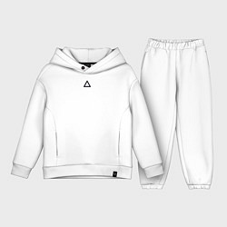 Детский костюм оверсайз Игра в кальмара работник треугольник белая, цвет: белый