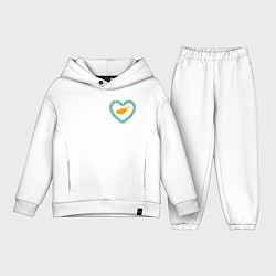 Детский костюм оверсайз Кипр в сердечке, цвет: белый