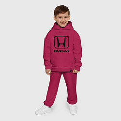 Детский костюм оверсайз Honda logo, цвет: маджента — фото 2