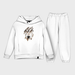 Детский костюм оверсайз Волк - моё второе Я, цвет: белый