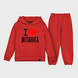 Детский костюм оверсайз I love Metallica, цвет: красный