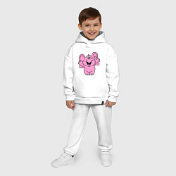 Детский костюм оверсайз Розовый слон, цвет: белый — фото 2