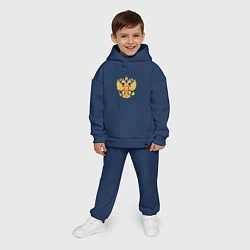 Детский костюм оверсайз Герб России: золото, цвет: тёмно-синий — фото 2