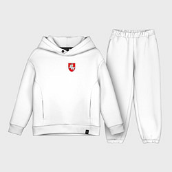 Детский костюм оверсайз Погоня: герб, цвет: белый