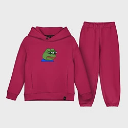 Детский костюм оверсайз Sad frog, цвет: маджента