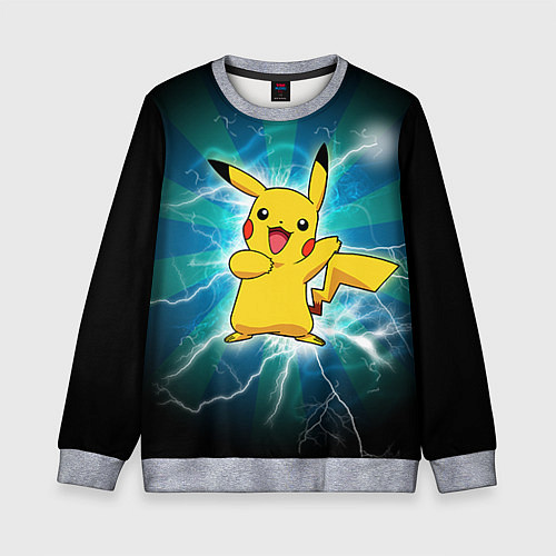 Детский свитшот Искрящийся Пикачу / 3D-Меланж – фото 1