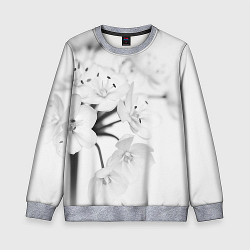 Детский свитшот Белая сакура / 3D-Меланж – фото 1