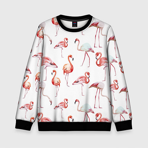 Детский свитшот Действия фламинго / 3D-Черный – фото 1