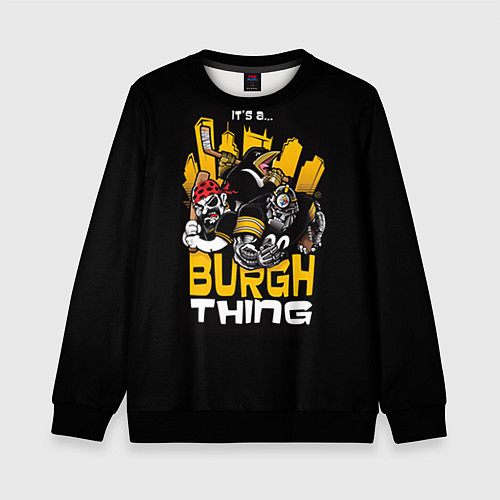 Детский свитшот Burgh Thing / 3D-Черный – фото 1