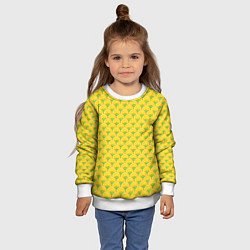 Свитшот детский Текстура лимон-лайм, цвет: 3D-белый — фото 2