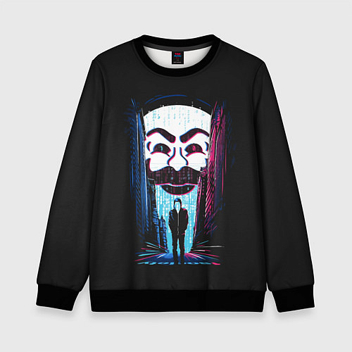 Детский свитшот Mr Robot: Anonymous / 3D-Черный – фото 1