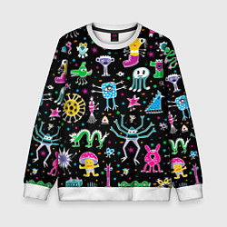 Свитшот детский Космо вечеринка, цвет: 3D-белый