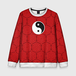 Свитшот детский Yin Yang, цвет: 3D-белый