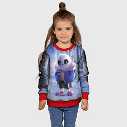 Свитшот детский Winter forest & Sans, цвет: 3D-красный — фото 2