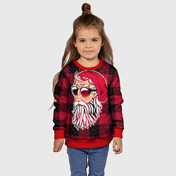 Свитшот детский Санта хипстер, цвет: 3D-красный — фото 2