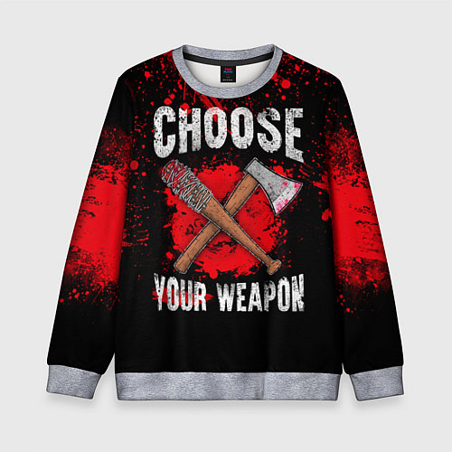 Детский свитшот Choose Your Weapon / 3D-Меланж – фото 1